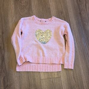 Pink Sweater with Sequin Heart